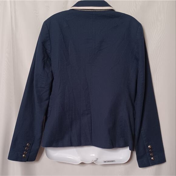 BANANA REPUBLIC Women's Blue With White Trim Blazer. 10P - Picture 8 of 9